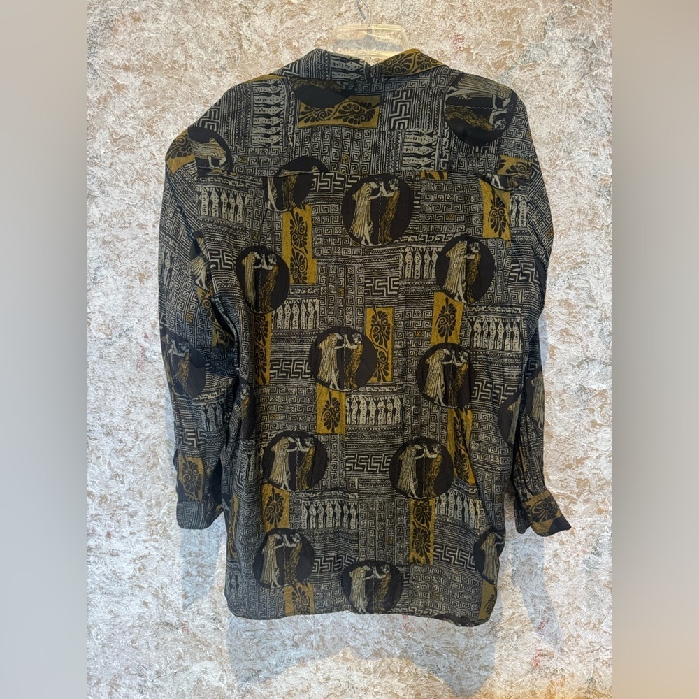 Maestrami Black Gold Pattern Dress Shirt Italy - Picture 4 of 4